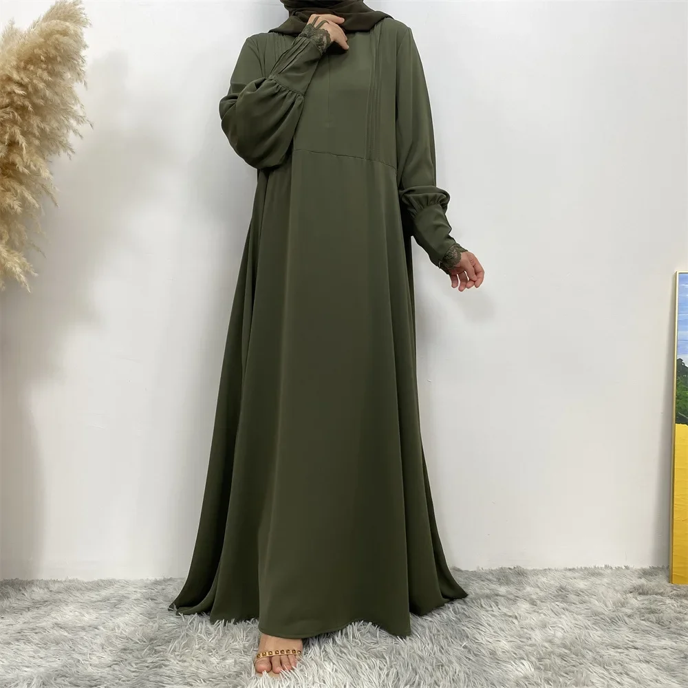 Ramadan Eid Abaya with Zipper Front Turkey Dubai Caftan Islam Clothing Muslim Hijab Dress for Women Abayas Robe Femme Musulmane