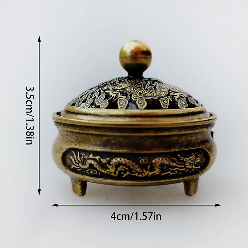 New 1PC Alloy Incense Burner Chinese Buddha Lotus Flower Incense Holder Handmade Censer For Buddhist Home Office Decoration 1