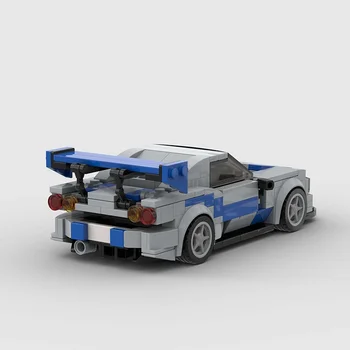 MOC R34 Speed Champions Building Blocks City Sports Racing Vehicle DIY Model City Racer Bricks Toys for Children Boy Gift 6