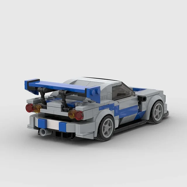 MOC R34 Speed Champions Building Blocks City Sports Racing Vehicle DIY Model City Racer Bricks Toys for Children Boy Gift 6