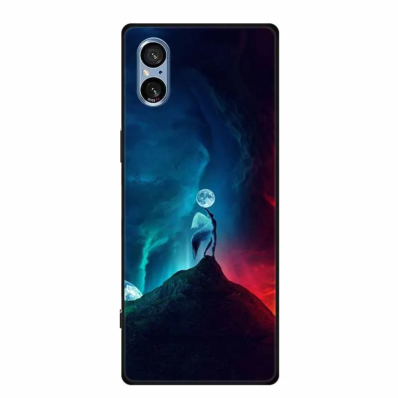 Stylish Black Silicone Soft Phone Case with Fashion Pictures