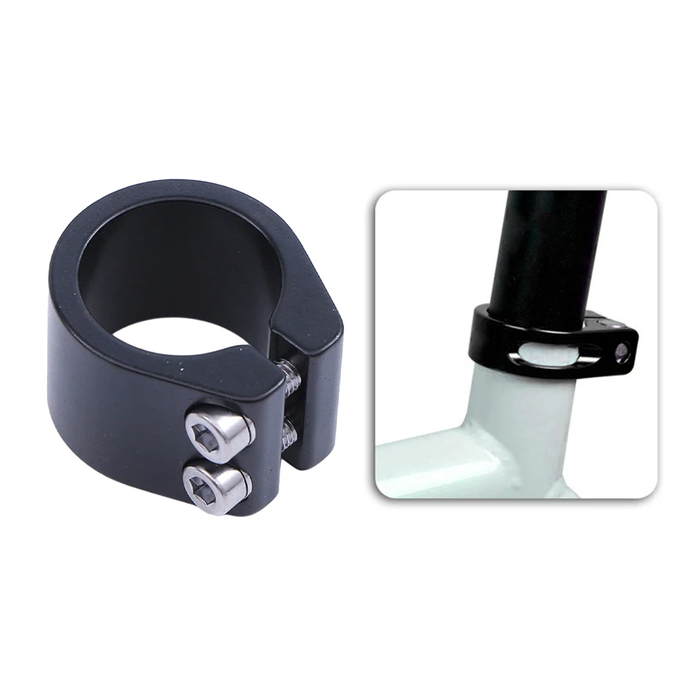 

Double SeatPost Clamp 31 8mm Keep Your Seatpost Secure Forged Alloy Suitable for Bike Ebikes MTB Bikes Black/Silver