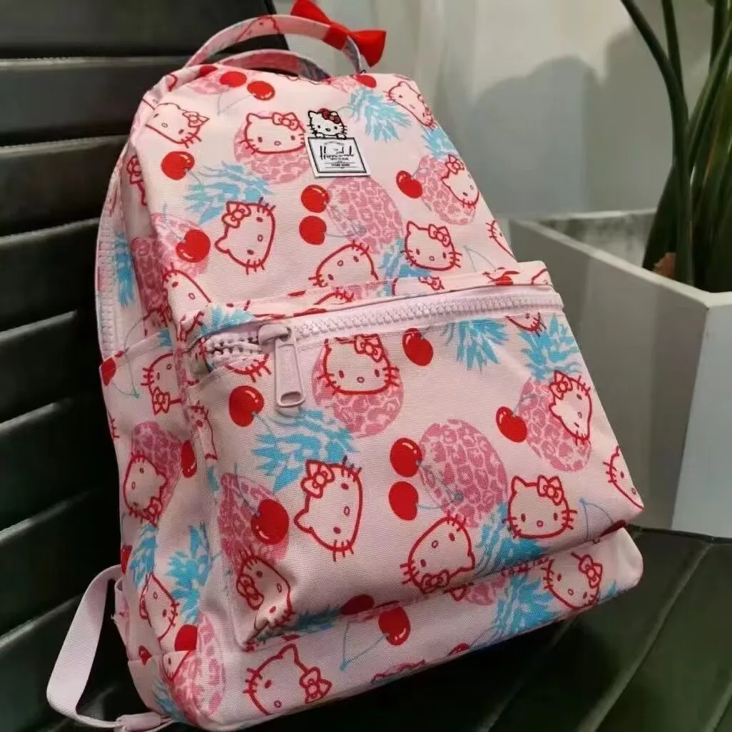 Mochila Sanrio Hello Kitty Y2k para hombre y mujer, diseño de dibujos animados Kawaii, ligera, de gran capacidad, de nailon de alta calidad, para viajes y estudiantes