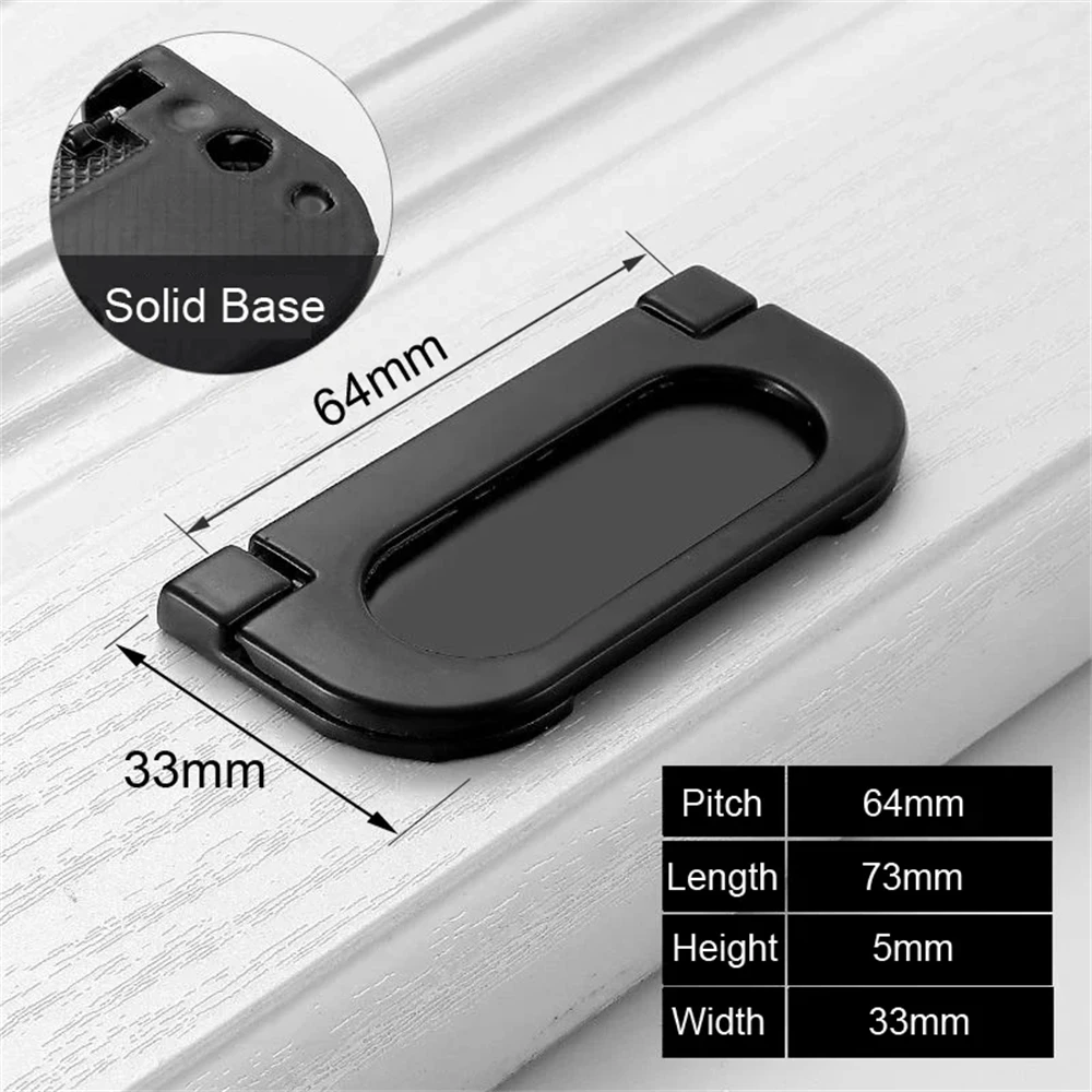 Sleek Black Aluminum Bedside Cabinet Pulls - Minimalist Furniture Hardware Handles