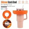 Silicone bowl for snacks with ASA: tray ring for portable snacks, comfortable and folding for easy food storage 2
