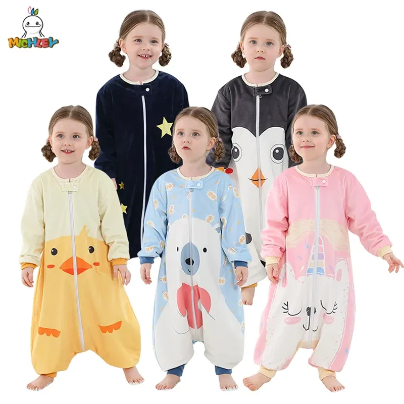 Kids' Halloween Owl Sleep Sack - Wearable Blanket with Long Sleeves, Cartoon Design