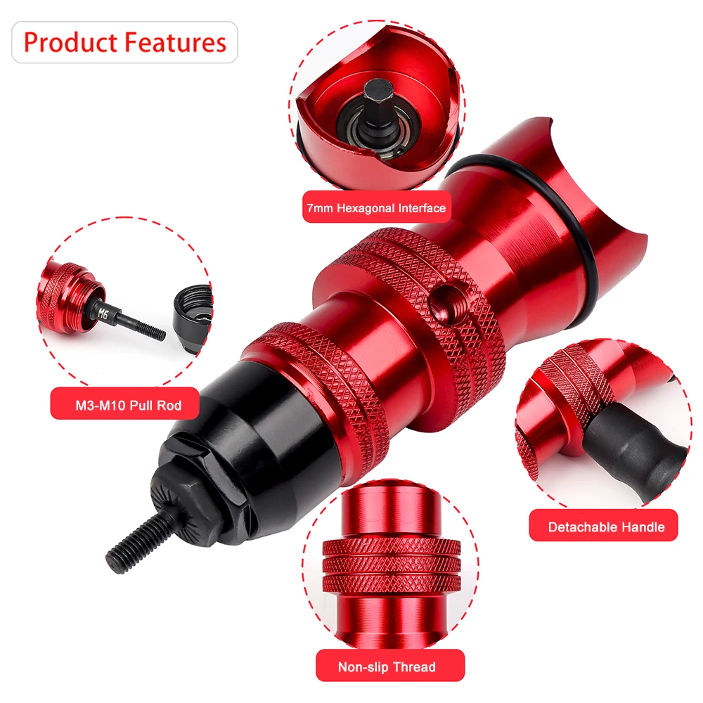 Rivet Nut Gun Riveting M3~M8 Rivet Nut Drill Electric Adapter Insertion Tool Suitable Electric Drill Riveter Tools rivet gun,rivet nut tool