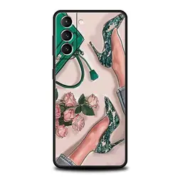 Chic Girl Women's Coffee Art Soft TPU Phone Case Cover - Samsung S21 (A1)