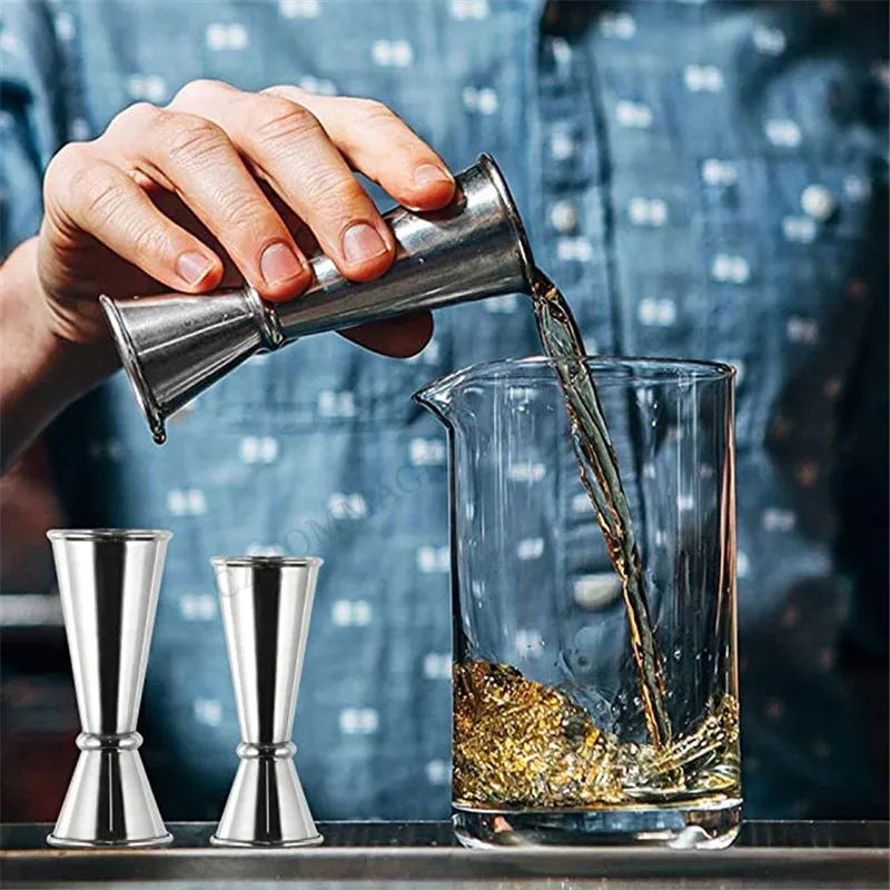 30/60ml Stainless Steel Cocktail Bar Jigger Japanese Double Oz Spirit Measuring Cup Bar Tools Kitchen Party Club Drink Markings