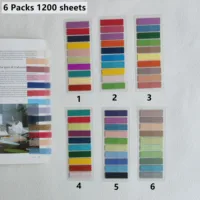 6Packs/1200 Sheets Morandi Transparent Fluorescent Index Tabs PET Arrow Flags Sticky Note for page Marker Planner Sticker Office 2