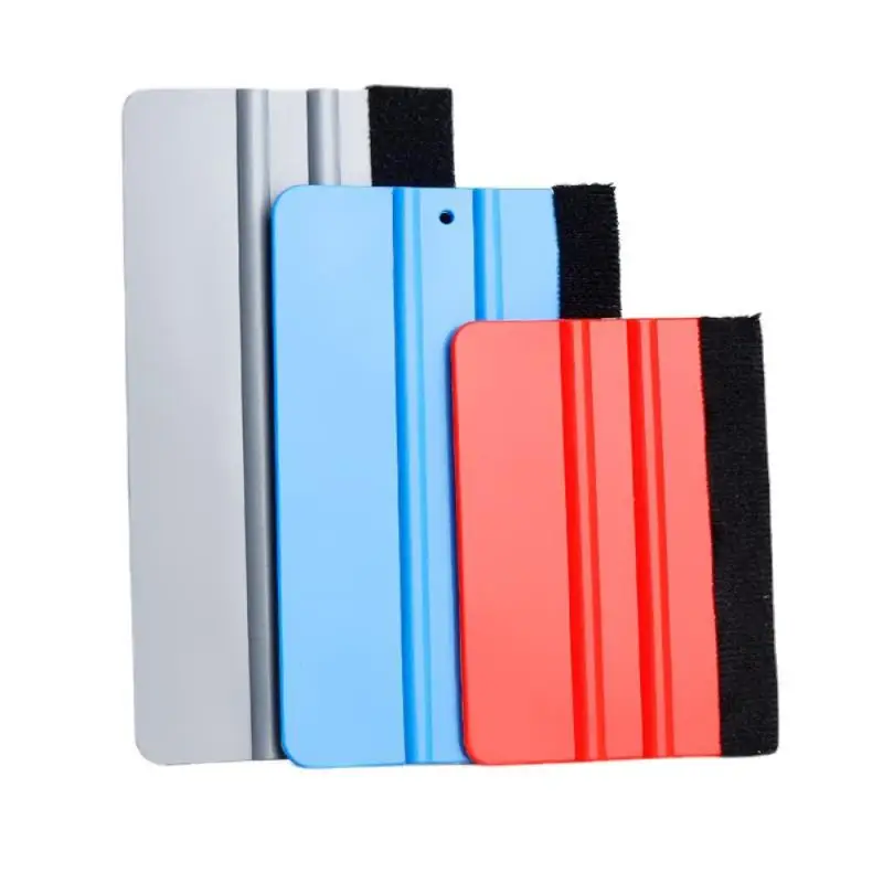 1PCS Blue Red Yellow Squeegee Felt Edge Scraper Car Decals Vinyl Wrapping & Tint Tools Plastic Soft Wrapping Spatula Tool