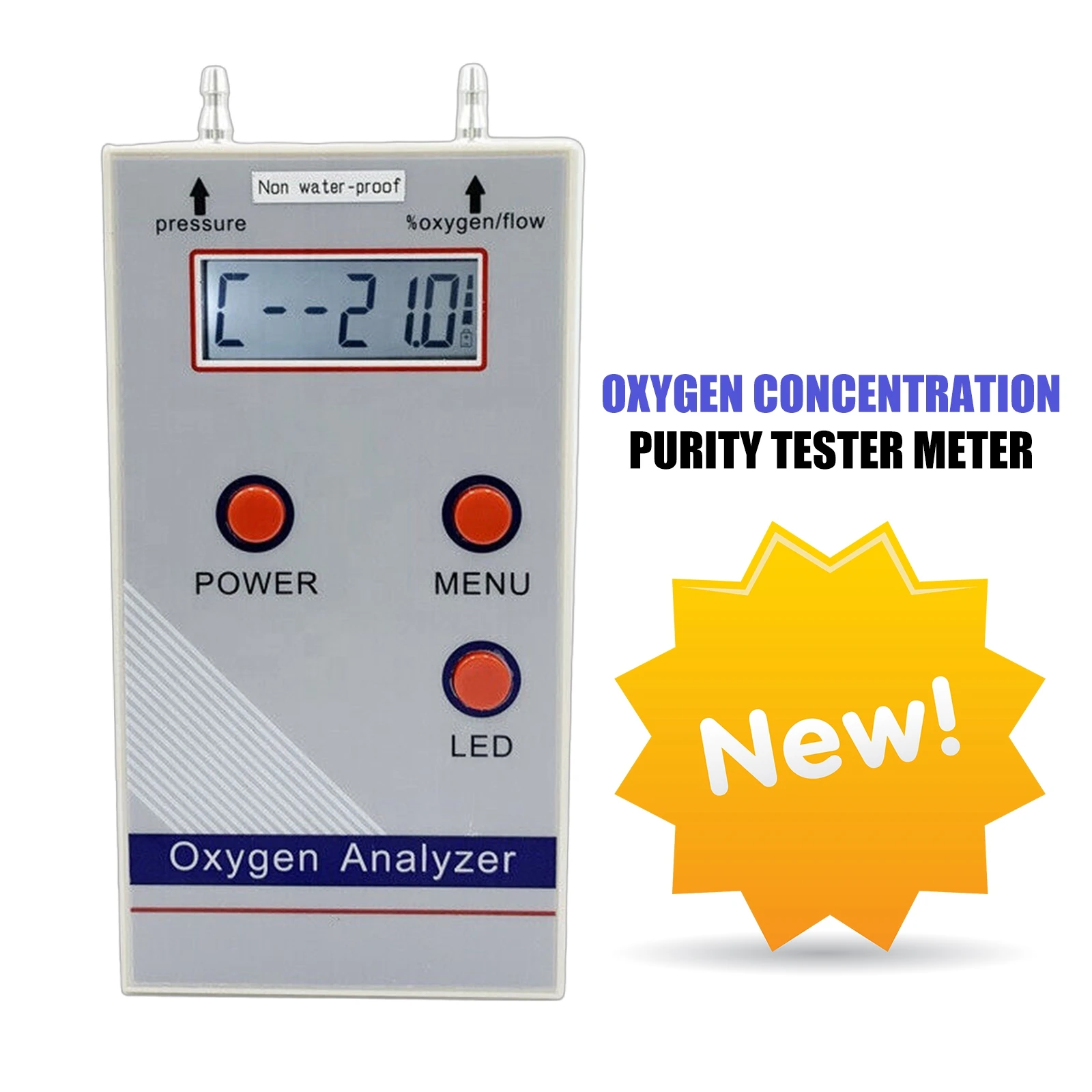 

2024 New Oxygen Analyzer Professional Portable O2 Oxygen Concentration Meter Detector 21%-100% Co2 Meter Gas Detector