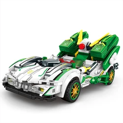 Racing Car Building Blocks DIY Kit - The Ultimate Sports Car Toy Gift (Light green)