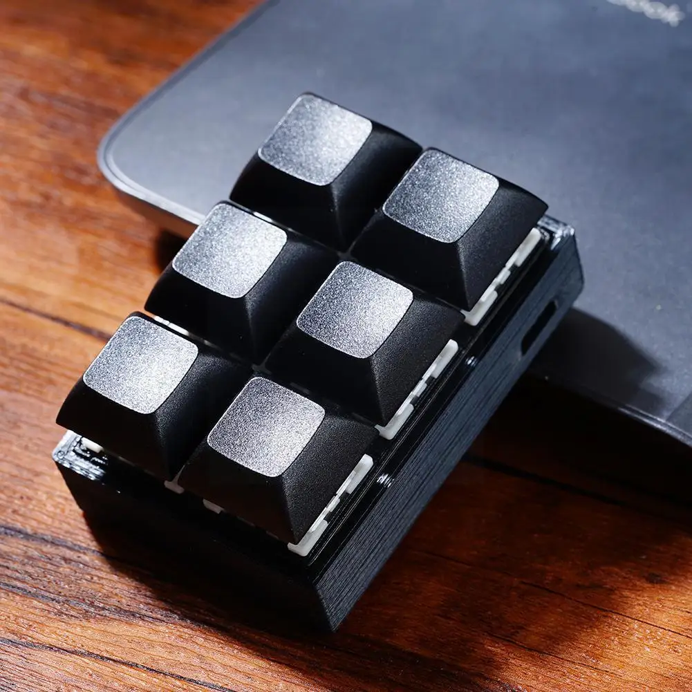USB 사용자 정의 프로그래밍 가능 매크로 키패드 스위치 원 키 블루 키 키보드, 6 키 키보드, 미니 기계식 단축키 P7X6