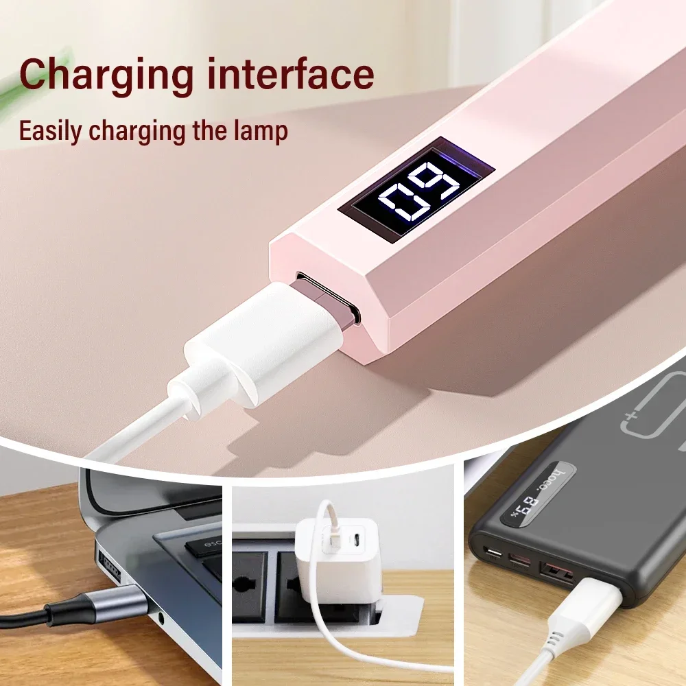 편리한 휴대용 네일 건조기 램프 UV/LED 네일 경화 모든 젤 폴리쉬 네일 아트 도구 USB 충전식 퀵 드라이 네일 램프