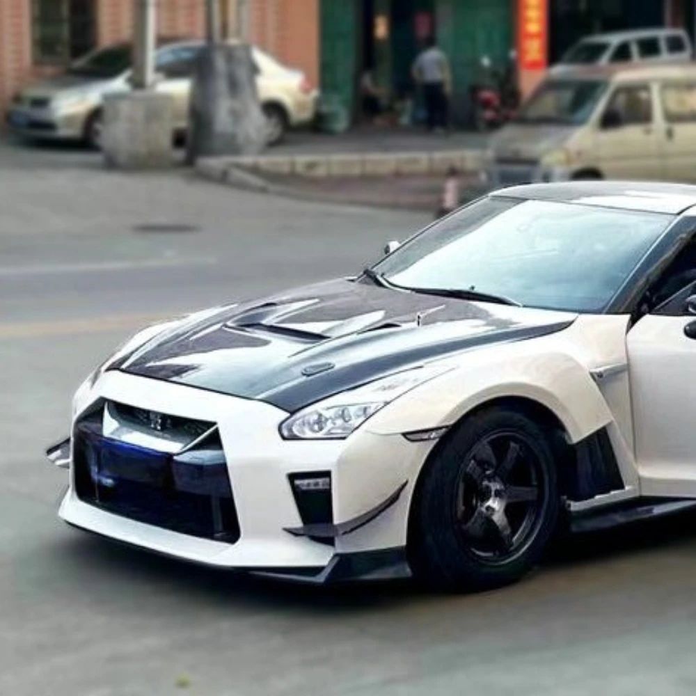 닛산 GTR R35 MY17 AP 스타일 무광 탄소 섬유 프론트 범퍼 사이드 카나드