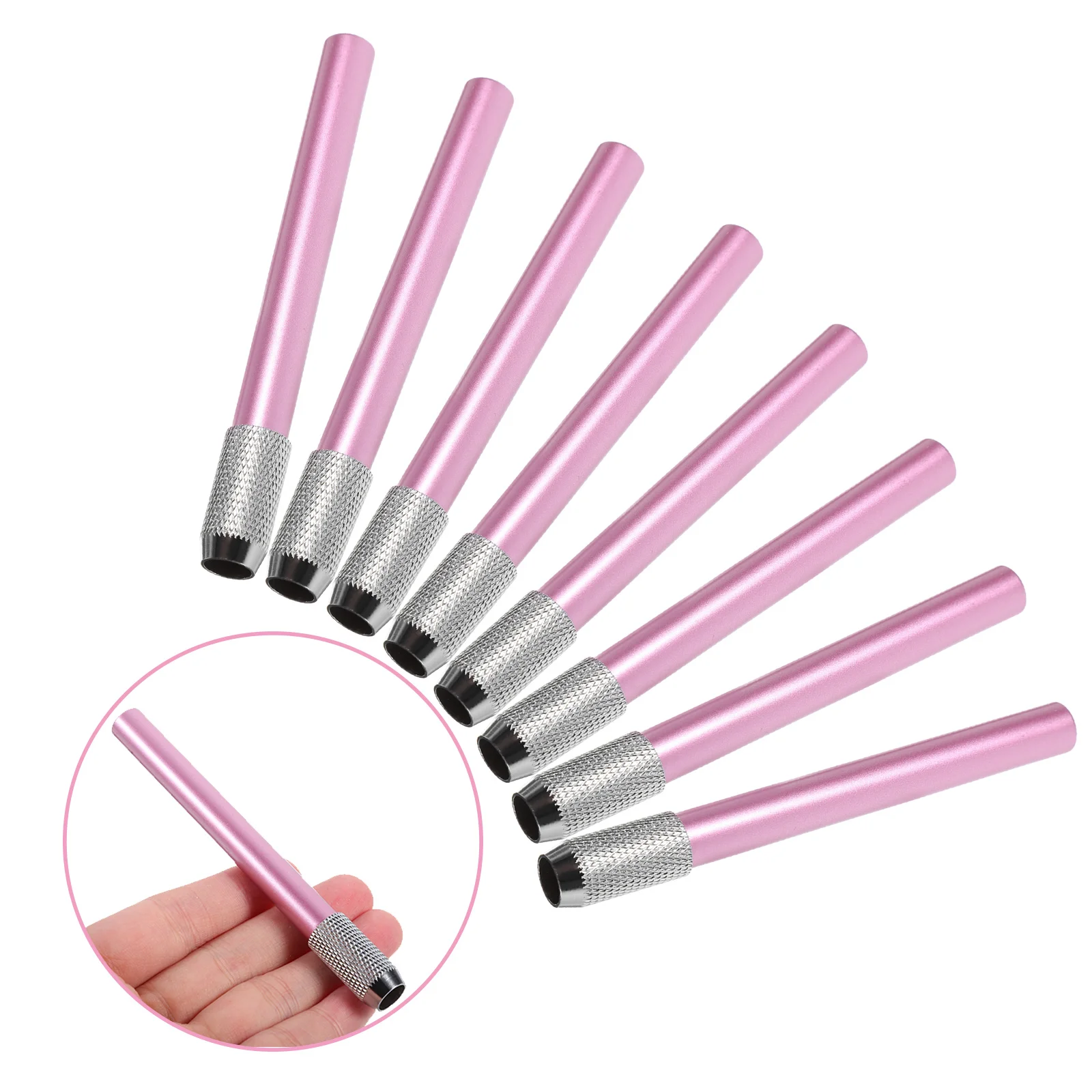 익스텐션 재사용 가능한 리드 펜슬 익스텐더, 아티스트 핑크 홀더용 짧은 익스텐더, 8 개