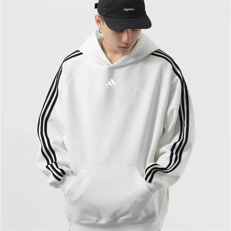 Adidas Hoodies Men and Women Print on The Front, Regular Style ,A Pocket Design in The Front with Hat Hoodies