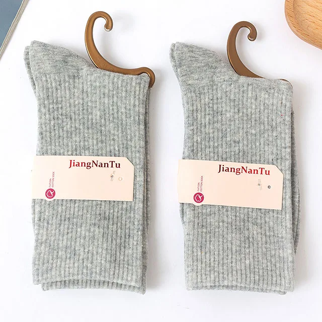 26 Solid Color Four Seasons Women's Socks Middle Tube Socks Candy Sock Cute Cartoon Girl Socks Pure Cotton Comfortable Home Sock 1 pair-009