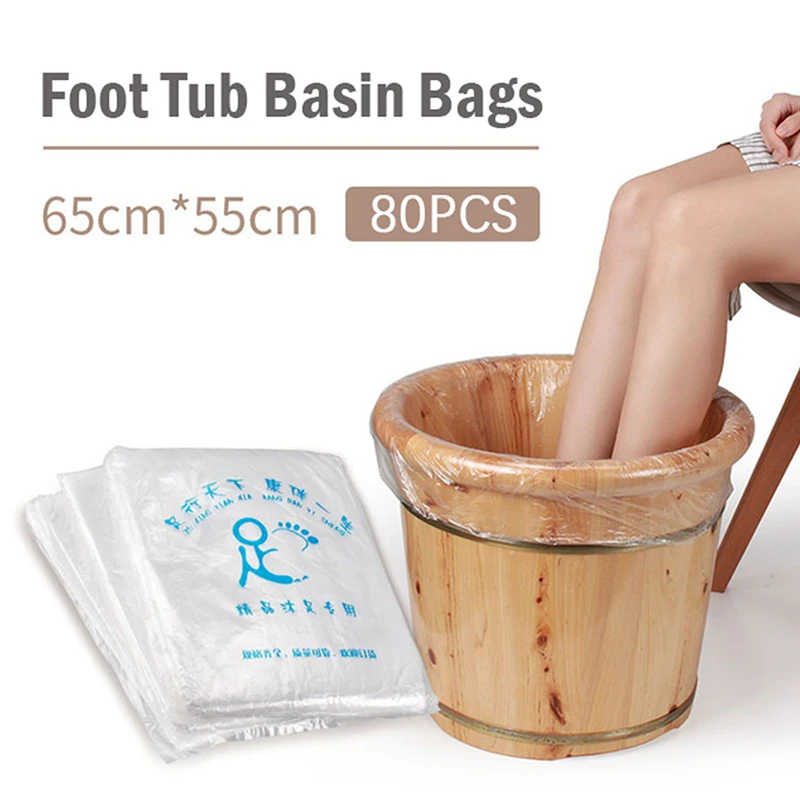 80pcs Environmentally Disposable Foot Tub Liners Bath Basin Bags For