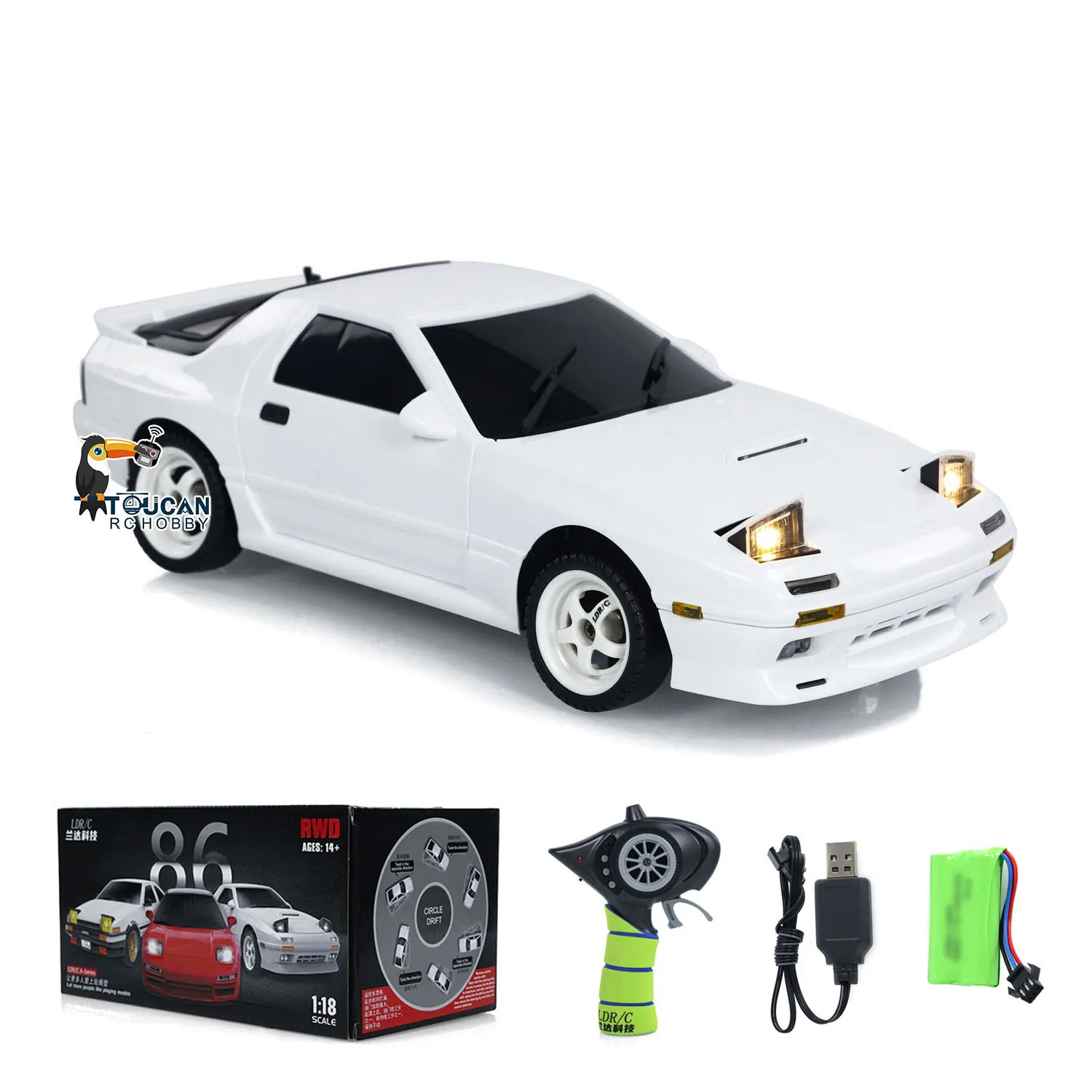 Toys 1/18 Mini LDRC RX7 LD1802 RC Racing Car RWD Gyroscope Wireless Control TOUCAN Electric Drift Vehicles Model for Boys Gifts 3