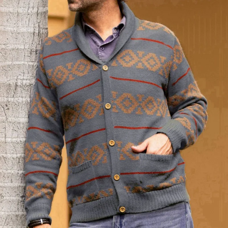 

Men's Cardigan Sweater with Collar | Knitwear for Casual and Formal Occasions