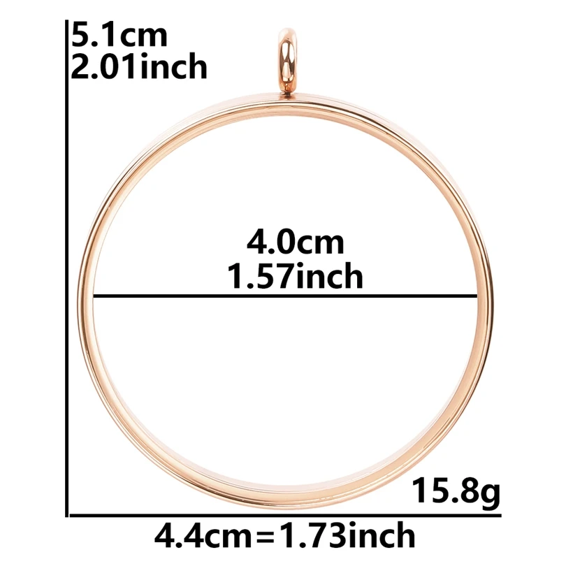 High-Quality Stainless Steel Round Glass Coin Bezel Photo Locket Pendant