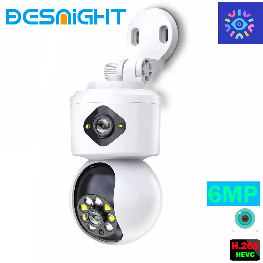 Baby Monitor 4Mp Dual Lens Wifi Camera Dual Screen Auto Tracking Ai Rilevamento Umano Indoor Home Secuiryt Cctv Videosorveglianza