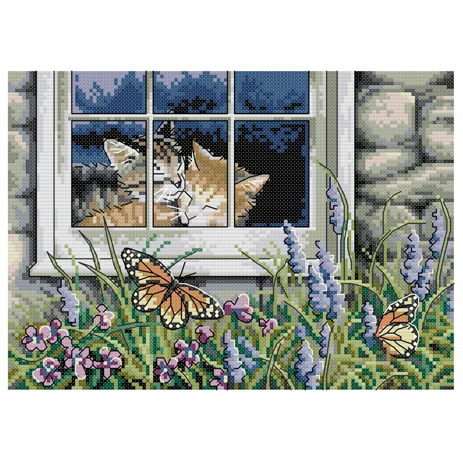 Cross Stitch Embroidery Kit Printed Fabric Needlework 11CT 14CT