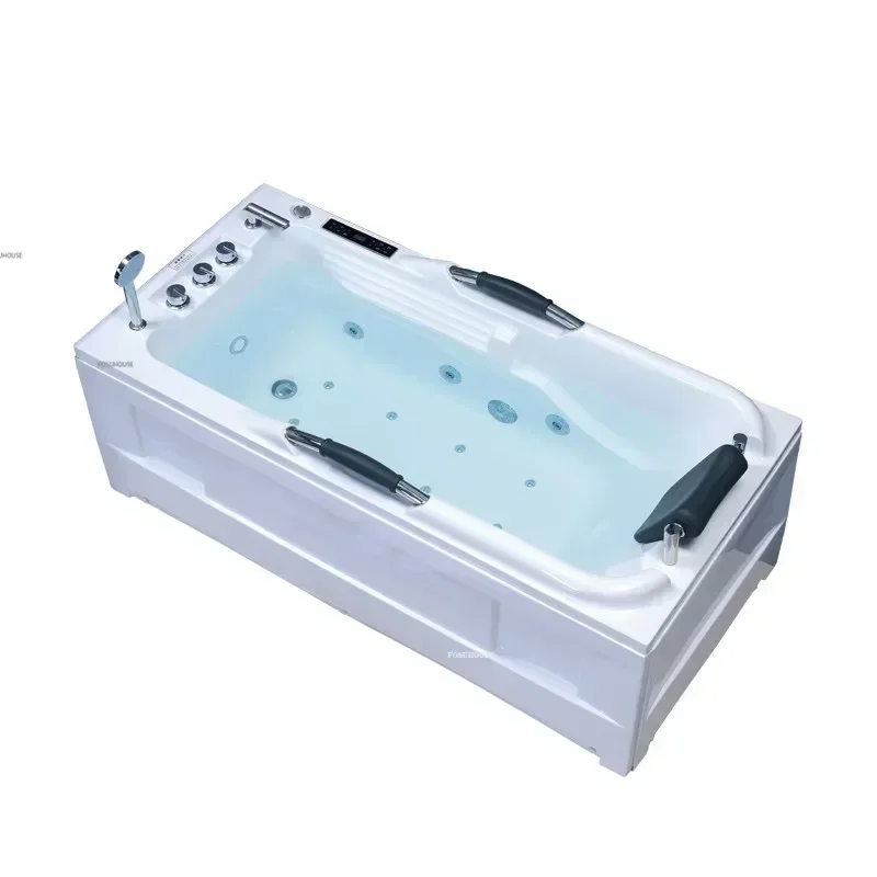 Acrylic Design Adult Bathtub with Grab Bars Light Luxury Massage Bathtub Small Apartment Bathroom Household Surf Jacuzzi
