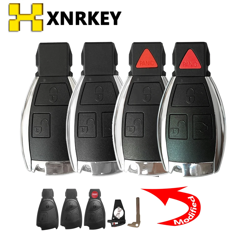 XNRKEY 2/3/4 Button Remote Car Key Shell for Benz B C E ML S CLK CL W203 W211 S350  E280 Modified Replacement Smart Case Cover