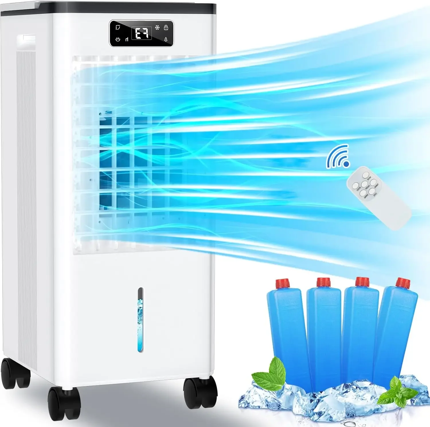 

Efficient 3 IN 1 Air Conditioner for Room with 5.5L Evaporative Air Cooler - 4 Modes & 3 Speeds - Remote Control Included