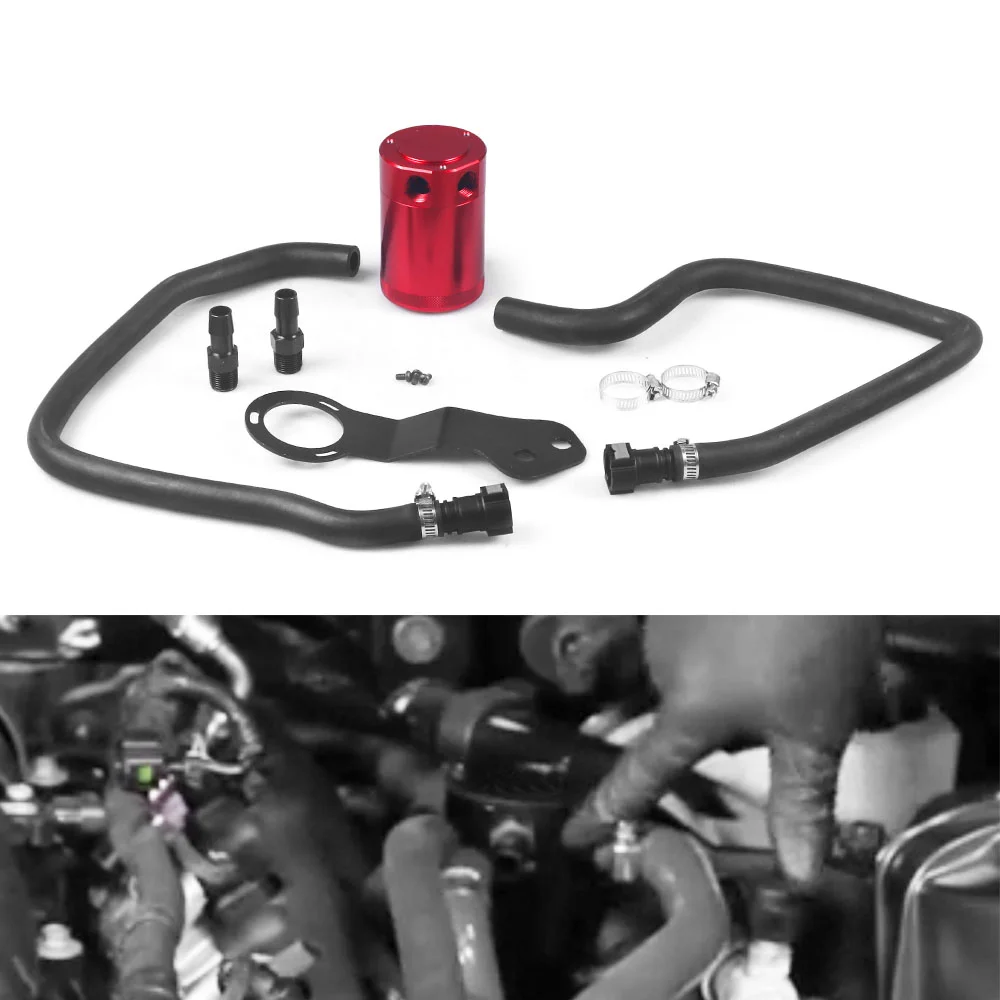 Mishimoto MMBCC-CAM8-16PBE Baffled Oil Catch Can Kit, PCV Compatible with Chevrolet Camaro SS, -, Black