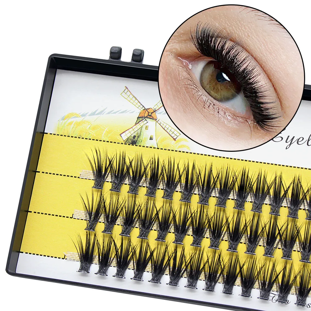 New 40D Cluster 60 Bundles Mink Eyelash Extension Natural 3D Russian Volume Faux Eyelashes Individual Lashes Makeup Cilia