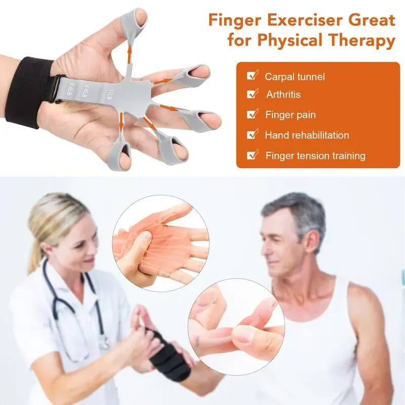 Finger Trainer Finger Gripper Finger Exerciser Guitar Exerciser 6 Resistant Levels Recovery Physical Tools Hand Strengthener For Patient