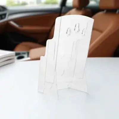 투명 파일 랙 경사형 데스크탑 정리함 (사무실, 기숙사, 서재용) 문서 보관, 브로셔 홀더, 전단지 디스플레이