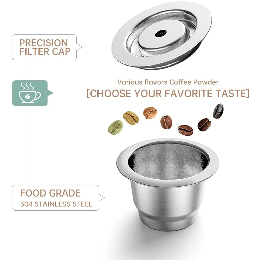 Description Picture 4 of itemRefillable Coffee Capsule Stainless Steel Espresso Reusable Coffee Pod For Nespresso Coffee Machine Reusable Filter Coffee Pods