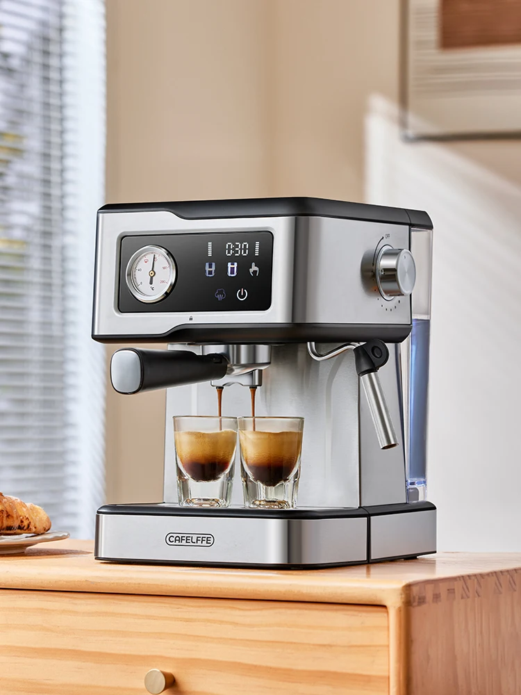 Machine à café Cafelffe, machine à cappuccino avec mousseur à lait, machine à espresso semi-automatique en acier inoxydable 304, cadeau 20 bars 1