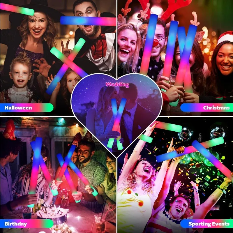 10PCS Glow Stick Light Up Party Supplies Konzert Festival Requisiten Halloween Hochzeit Feier Karneval Nacht Event Dekor – Detail 11