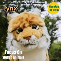 Realistic Lynx High Fidelity Bobcat Plushie Serval Cat Plush Toys Lifelike Animals Simulation Stuffed Doll Kawai Toy Gifts Kids 1