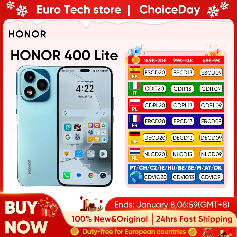 Smartfon HONOR 400 Lite z EU za $189.97 / ~698zł