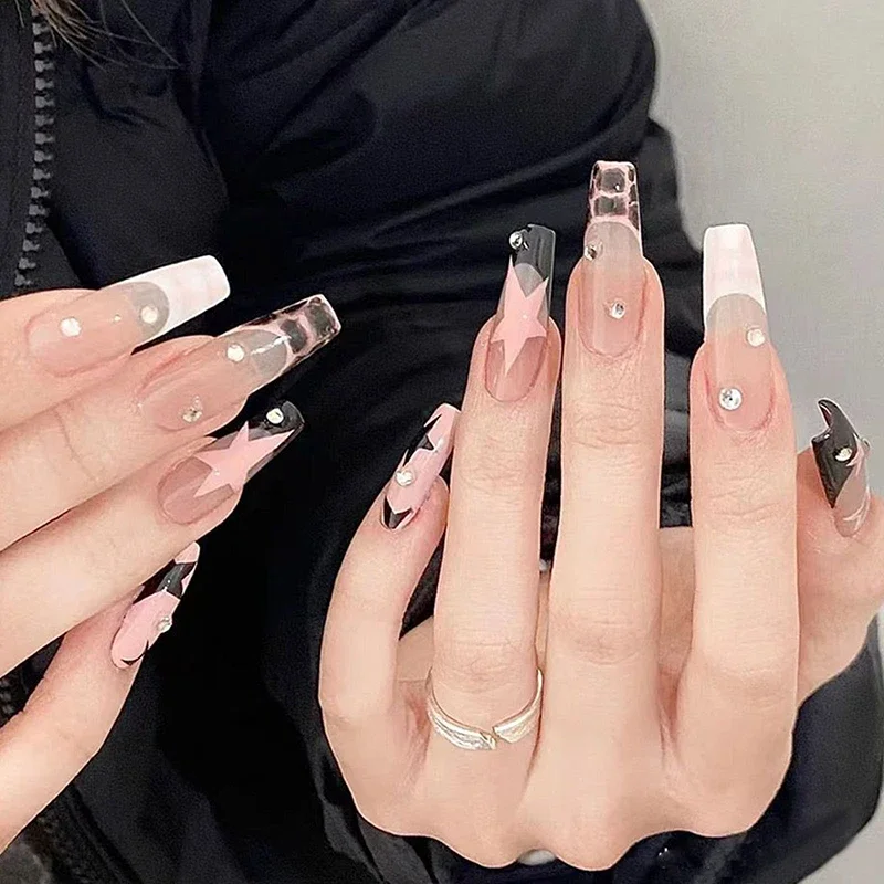 3D Y2K 스타 네일 아트 스티커 자기 접착 오각형 별 네일 디자인 여성용 매니큐어 장식 DIY 살롱