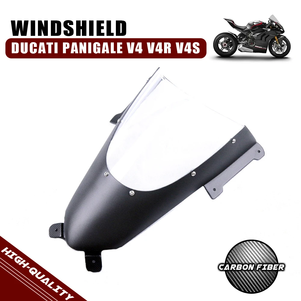 

For Ducati Panigale V4/ V4S/ V4R 2018-2022 2021 100% Carbon Fiber Windshield Modified Spare Parts Motorcycle Accessories