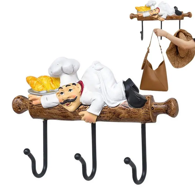 

Chef Wall Hooks Cute Chef With Cake Kitchen Wall Decor Wall Hooks Hanger Hangings Decor Kitchen Tools Holder Storage Organizer