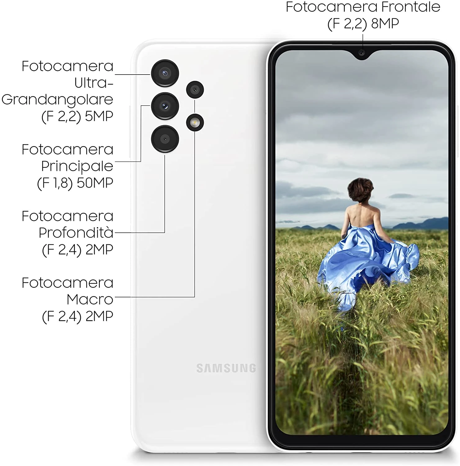 Samsung Galaxy A 13 phone. White Color (White), 128 GB internal memory, 4  GB RAM, Infinity-V FHD + Display - AliExpress