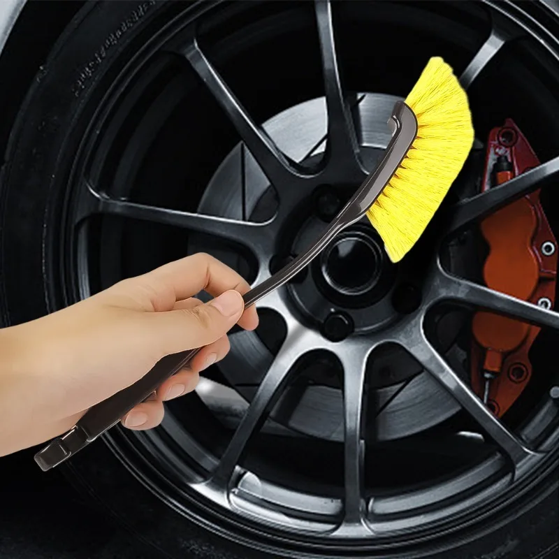 Car Wheel Tire Rim Detailing Brush Truck SUV Wheel Wash Cleaning Detail Brushes with Plastic Handle Auto Washing Cleaner Tools