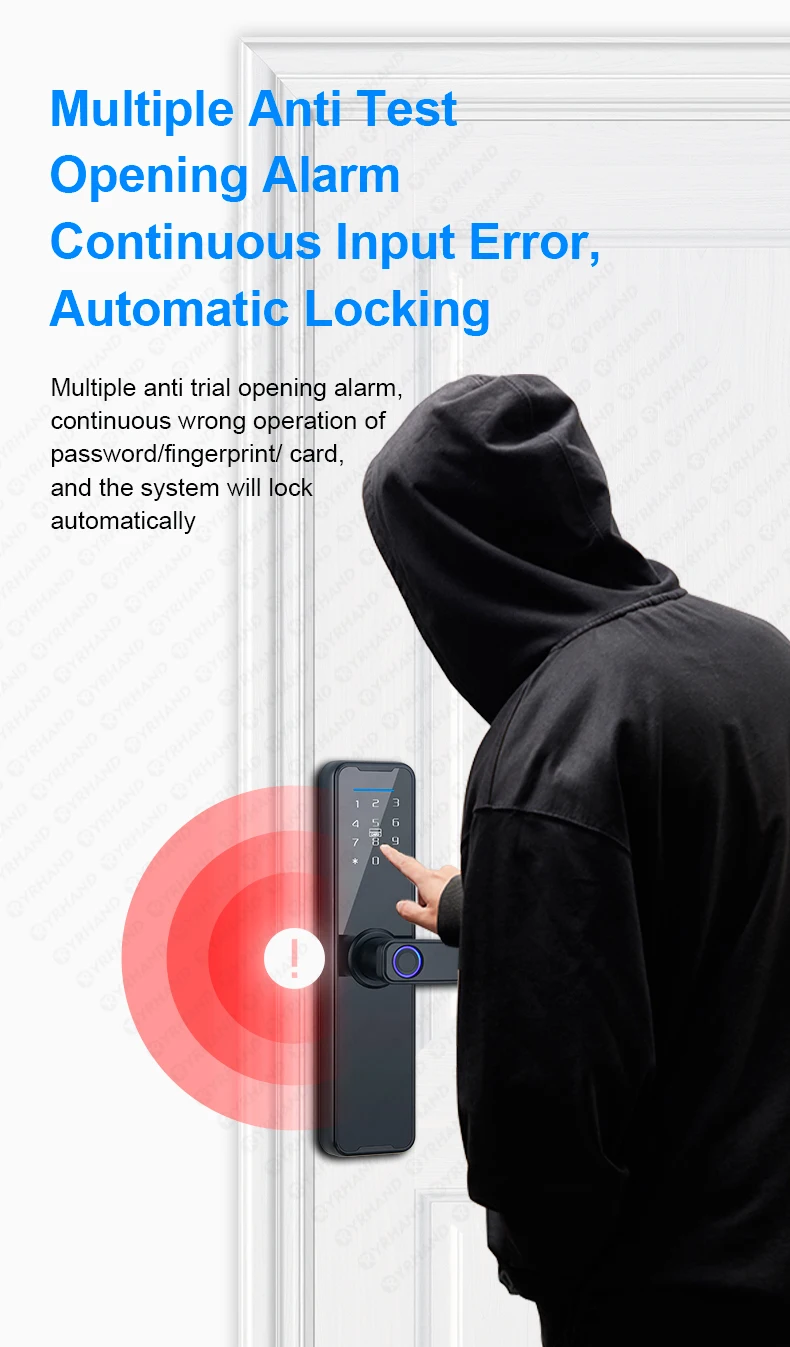 K7 fechadura eletronico digital Biometric Black Smart Lock Tuya App Remote Unloc