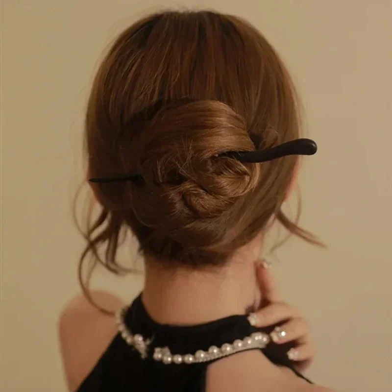 Vintage Wood Hair Sticks Pins Hairwear Hairpins Head Pins DIY Handmade Wooden Head Jewelry Hair Accessories Ornaments for Women hair stick