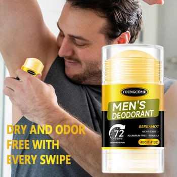Men Sandalwood Deodorant Stick Anti Sweating Keep Drying Lasting Fragrance Remove Armpit Odor Underarm Refresh Sticks 1/2/4set 1