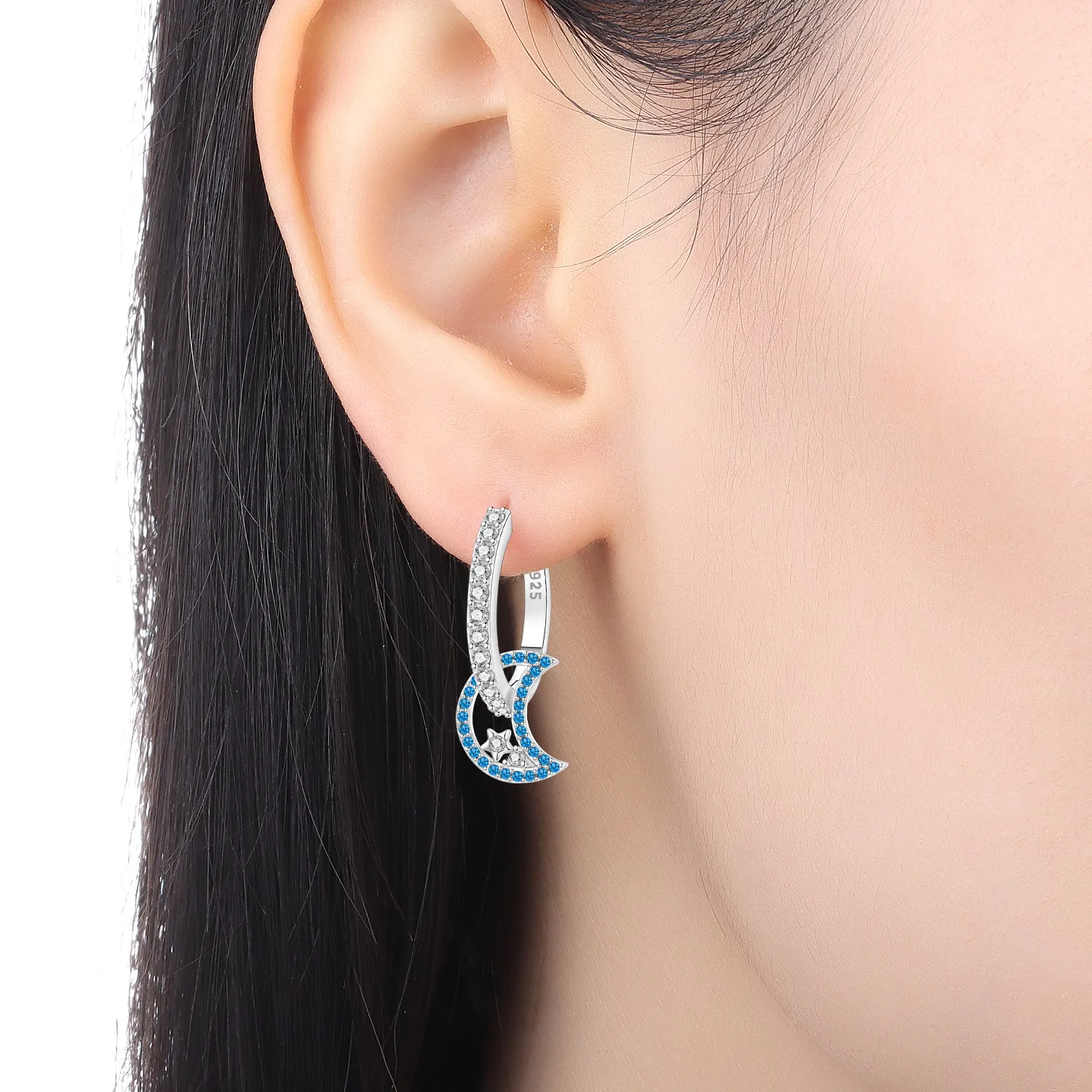 Orstarry Ohrringe aus 925er-Sterlingsilber, einzigartiges Design, Sterne, Mond, Sonne, Tropfenohrringe, Damen-Ohrringe, Charm, vielseitig, Party-Schmuck, Geschenke – Detail 2